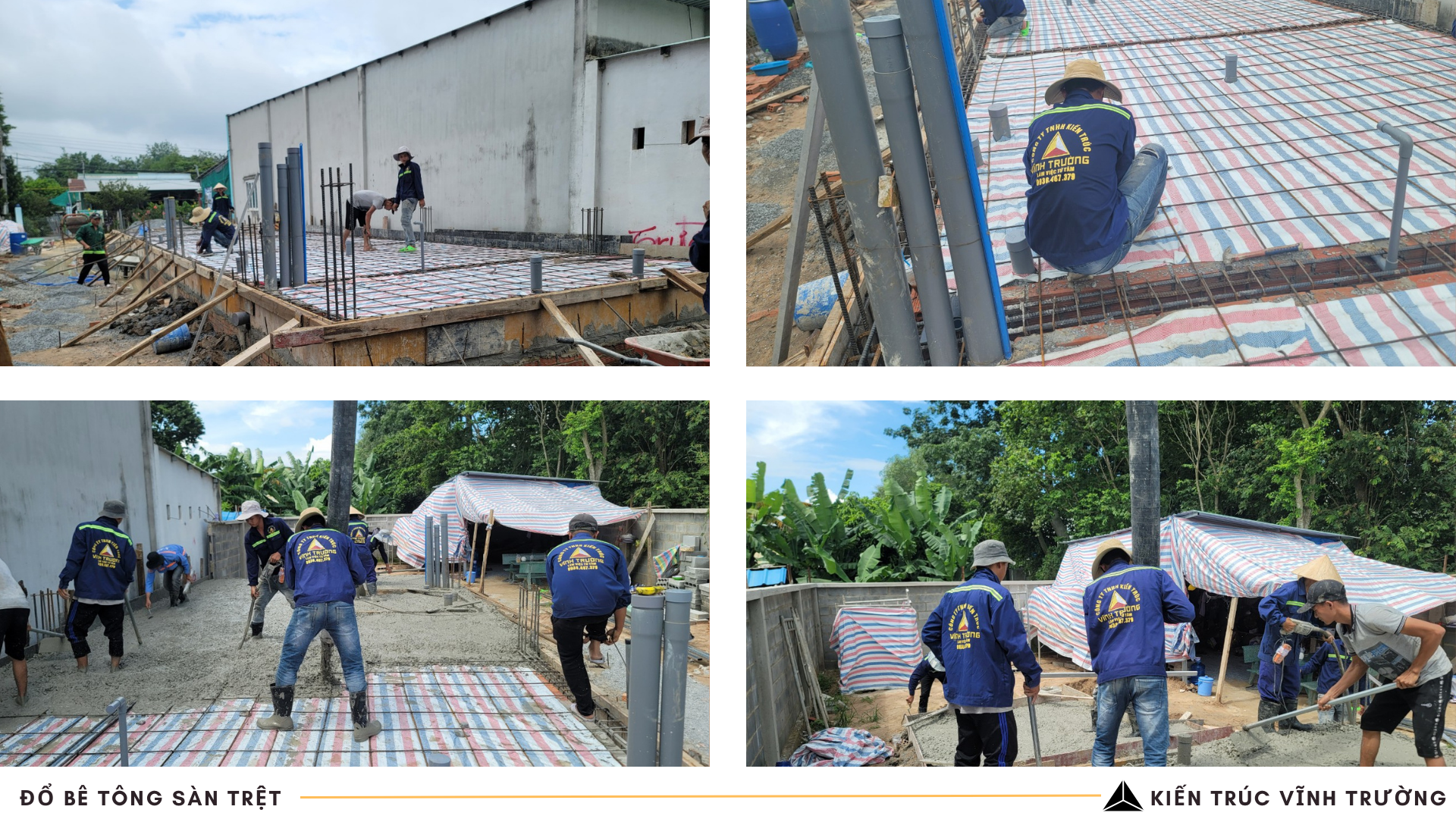 Đổ phần bê tông tầng trệt