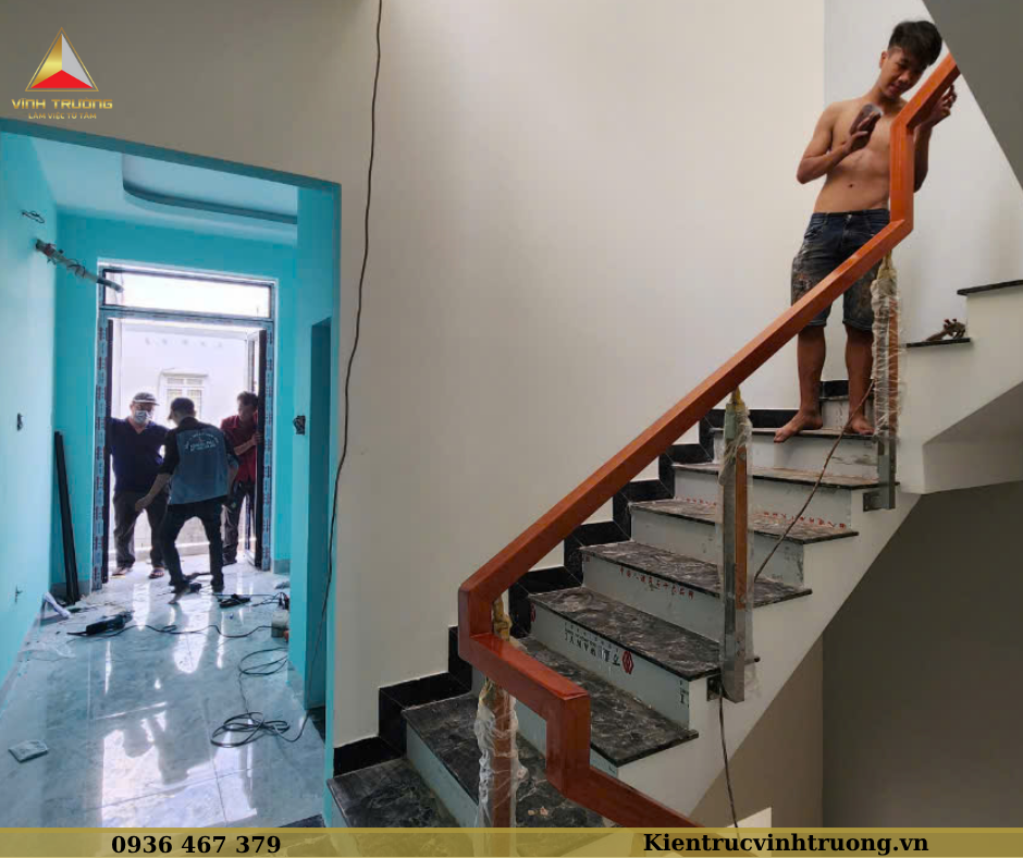 Đội ngũ Kiến Trúc Vĩnh Trường tiến hành các công việc hoàn thiện