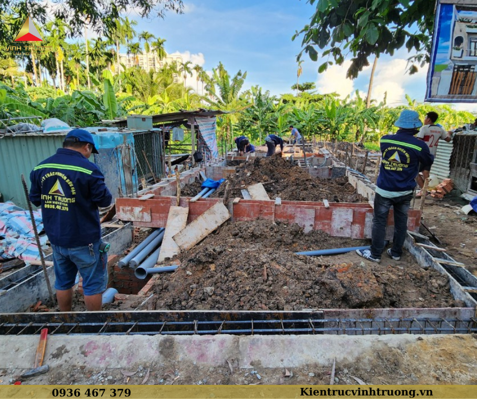 Thi công móng băng kiên cố
