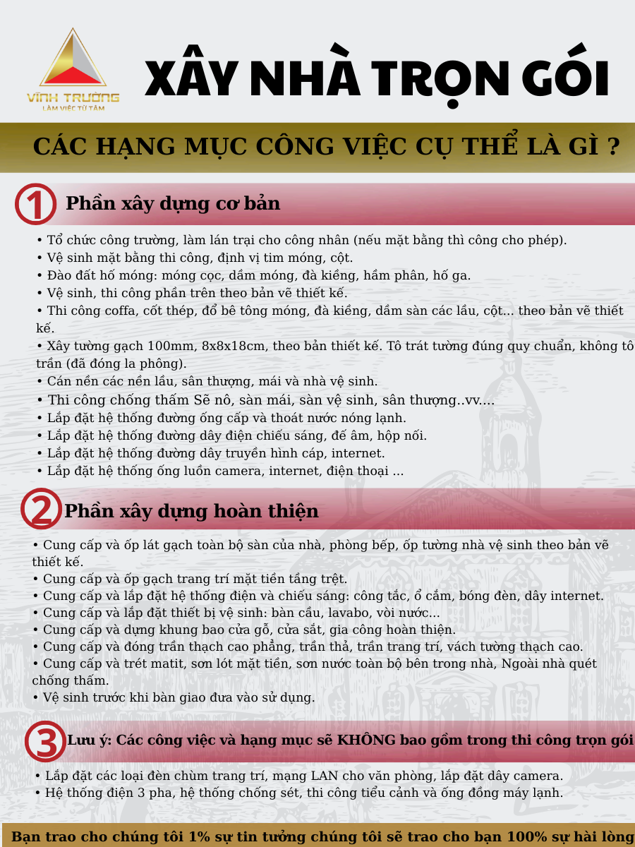 CÁC HẠNG MỤC CÔNG VIỆC CỤ THỂ LÀ GÌ ?